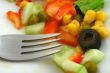 Greek salad and fork