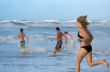 running into water