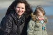 mother and cute boy on the beach