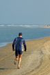 running along the beach