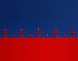 Red & blue architectural motif