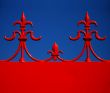 Red & blue architectural motif