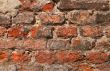 close-up of ruined brick wall