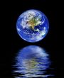 globe with water reflection