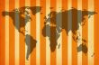 world map on striped paper