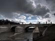 The bridge through the river in summer day