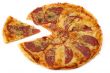 pepperoni pizza with one piece out