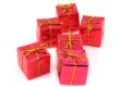 group of christmas gifts on white