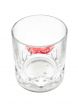 whisky glass with lipstick