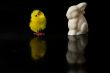 Easter chicken decoration and easter bunny
