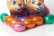 Easter bunnies watching the easter eggs
