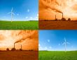 windmill and power plant