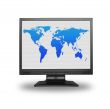 lcd screen with world map