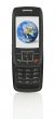 mobile phone with globe