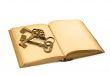 old book with keys