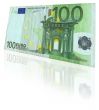 euro note with reflection