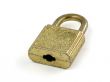 old padlock on white