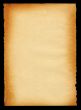 sheet of old paper yellowed on edges