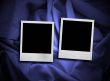 two photo frames on satin