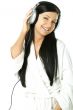 Beauty with headphones