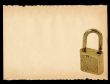 sheet of paper with old padlock motif