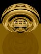 3d abstract techno brass