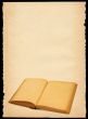 torn out old sheet of paper with open book