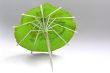 close-up of green cocktail umbrella