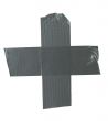 crossed duct tape pieces on white