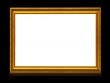 golden frame with reflection isolated on deep black