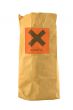 brown paper bag with harmful sign