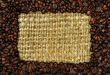 coffee frame with burlap copy space