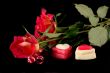 Roses and valentine chocolat