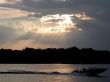 speedboat at sunset
