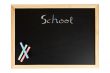 Chalkboard with colored chalks