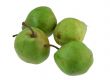 green pears on white