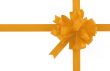 yellow bow and ribbon on pure white background