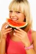 Happy women with fruits