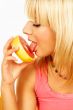 Happy women with fruits