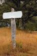 blank sign in rural field