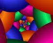 Colorful spiraling spheres