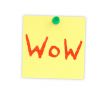 post-it note with handpainted WOW