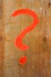 question mark painted on wood