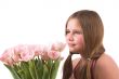 Pretty girl with tulips