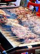 Barbecued prawns and kebabs at festival