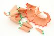 pencil shavings  on white