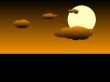 Halloween sky, clouds moon and black foreground