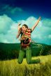 Woman and Mouintain Outdoors