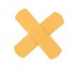 bandaid cross on pure white background