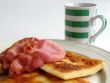 Scottish breakfast and mug of tea
